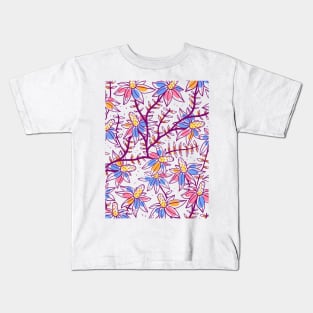 Colored Flower Pattern Kids T-Shirt